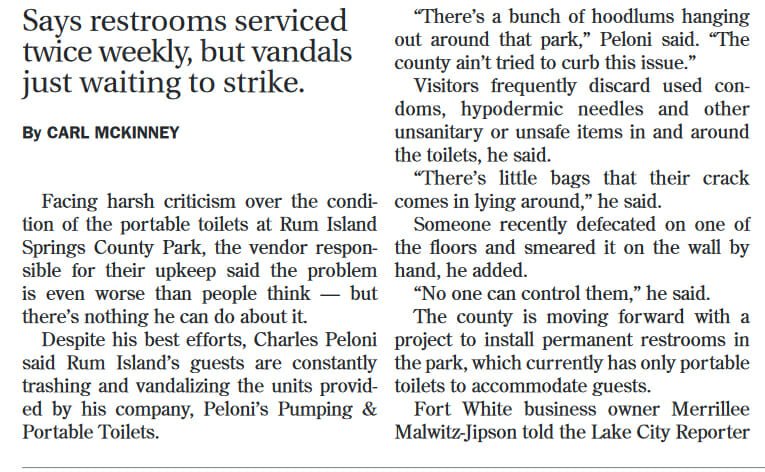 rum island 22 top In: Rum Island Vendor Blames Park Patrons | Our Santa Fe River, Inc. (OSFR) | Protecting the Santa Fe River