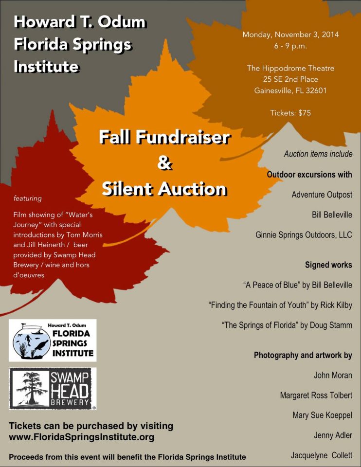 FSI Fall Fundraiser 2014 In: Fundraiser For Florida Springs Institute, Nov. 3, 2014 | Our Santa Fe River, Inc. (OSFR) | Protecting the Santa Fe River FSI_Fall_Fundraiser_2014