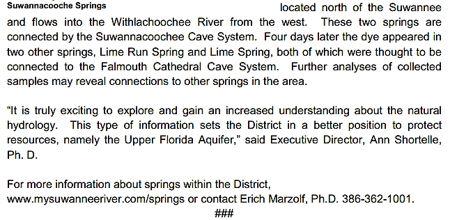 Falmouth2 In: Falmouth Dye Trace Reveals Unknown Connectivity | Our Santa Fe River, Inc. (OSFR) | Protecting the Santa Fe River Falmouth2