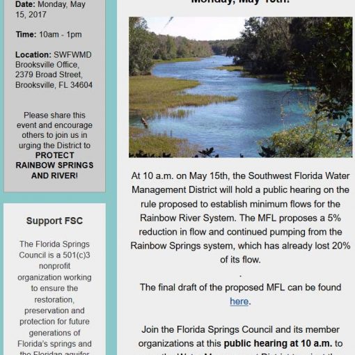 rainbow may In: Rainbow River Needs You May 15, 2017 | Our Santa Fe River, Inc. (OSFR) | Protecting the Santa Fe River