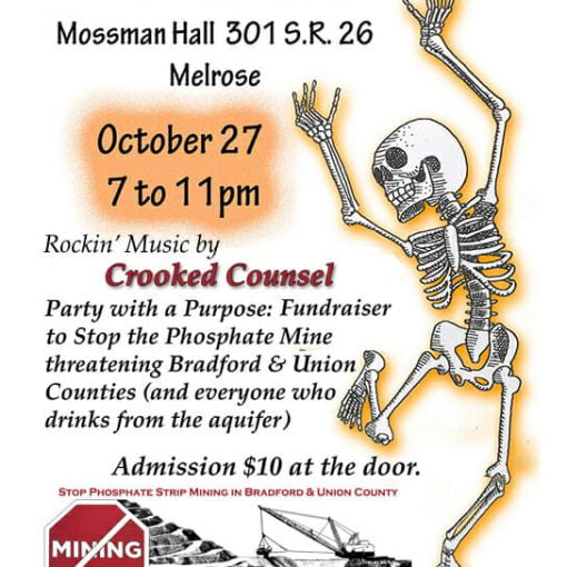 melroseflyerOct27 In: Halloween Dance Party --To Help Stop The Mine | Our Santa Fe River, Inc. (OSFR) | Protecting the Santa Fe River