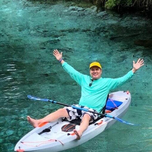 Jim Gissy on a kayak1 768x672 1 In: A win for the people gained by advocates but not elected officials | Our Santa Fe River, Inc. (OSFR) | Protecting the Santa Fe River