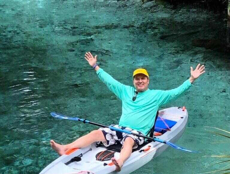 Jim Gissy on a kayak1 768x672 1 In: A win for the people gained by advocates but not elected officials | Our Santa Fe River, Inc. (OSFR) | Protecting the Santa Fe River