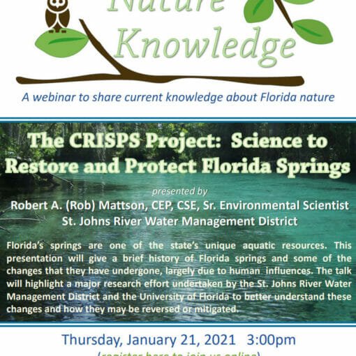 NatureKnowledgeIFAS In: IFAS Webinar on Restoring Florida Springs | Our Santa Fe River, Inc. (OSFR) | Protecting the Santa Fe River