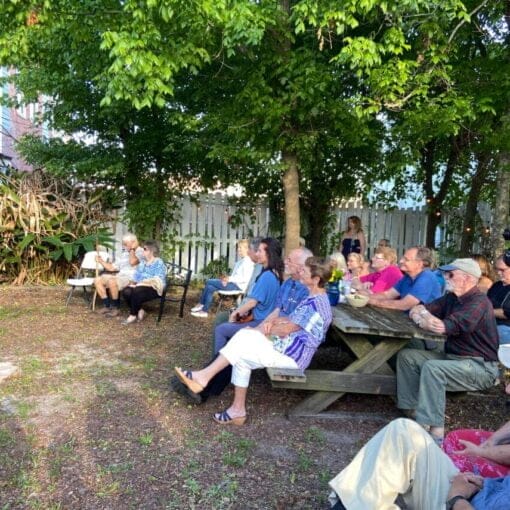 FSI crowd listens In: Florida Springs Institute Celebrates 11 Years with the Reopening of the Environmental Center | Our Santa Fe River, Inc. (OSFR) | Protecting the Santa Fe River