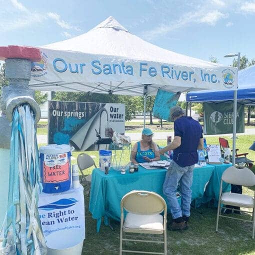 whitespringstablepost1 In: OSFR at The Florida Folk Festival held in White Springs | Our Santa Fe River, Inc. (OSFR) | Protecting the Santa Fe River