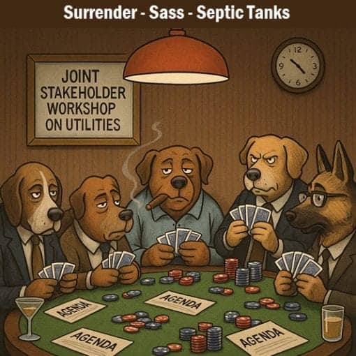 cartoonworkshoponutilities In: Tim Murphy’s North Florida Joint Stakeholder Utility Revival: Surrender, Sass, and Septic Tanks | Our Santa Fe River, Inc. (OSFR) | Protecting the Santa Fe River