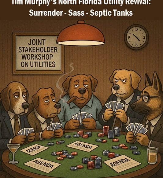 cartoonworkshoponutilities In: Tim Murphy’s North Florida Joint Stakeholder Utility Revival: Surrender, Sass, and Septic Tanks | Our Santa Fe River, Inc. (OSFR) | Protecting the Santa Fe River