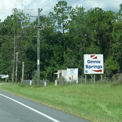 ginnie sign post nov 30 In: Aftermath Of Ginnie Springs Killings | Our Santa Fe River, Inc. (OSFR) | Protecting the Santa Fe River