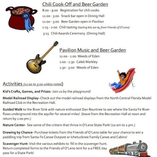 copyspringsschedule copy4 In: 2014 Chili Cook-Off and Spring Schedule March 29, 2014 | Our Santa Fe River, Inc. (OSFR) | Protecting the Santa Fe River