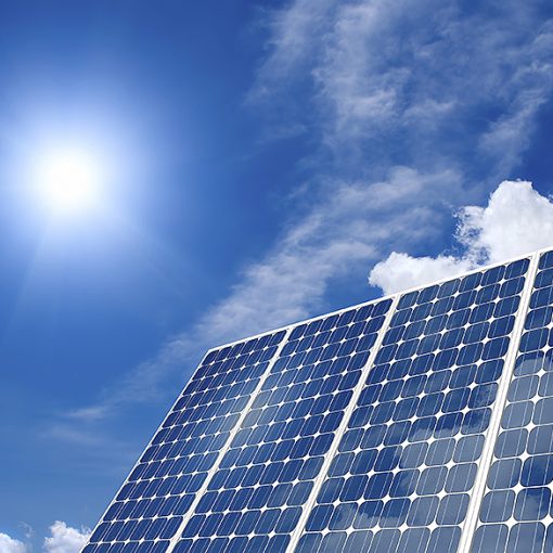 Solar panel and sun